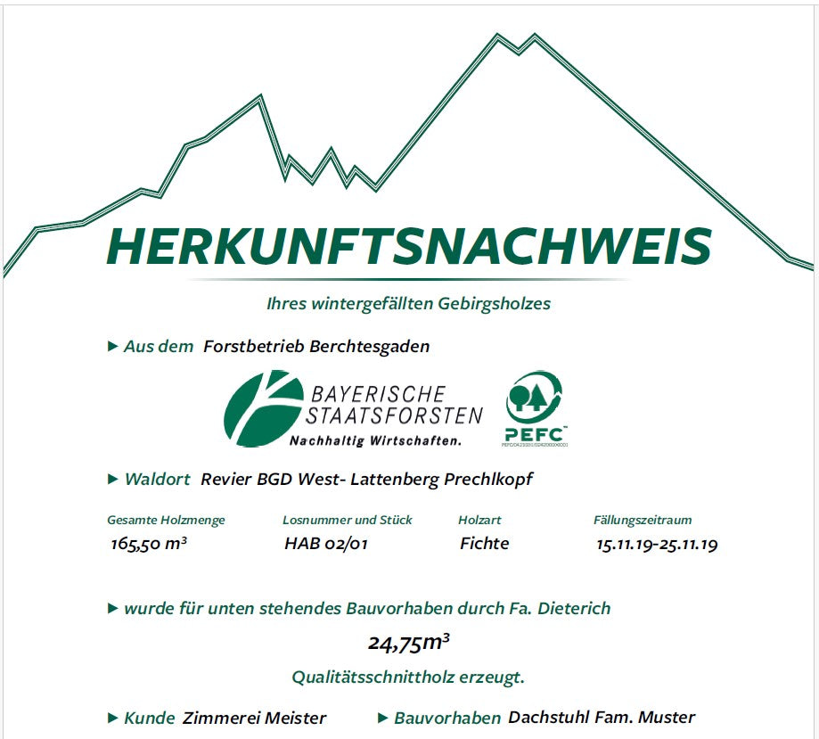 Regionale Holzverarbeitung und wintergeschlagenes Gebirgsholz